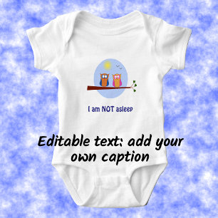 Cartoon-Gewohnheitstext der Tageseulen lustiger Baby Strampler