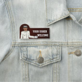 Cartoon gezeichneter Pförtner Namensschild (Beispiel)