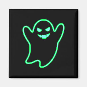 Cartoon Ghost Halloween T-Shirt im Neon-Stil Magnet