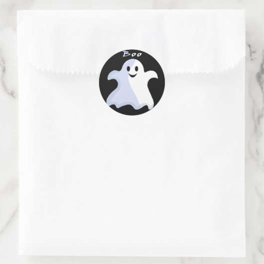 Cartoon Ghost Runder Aufkleber (Tasche)