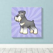 Cartoon Gigant/Standard/Miniaturschnauzer Leinwanddruck (Insitu (Holzboden))