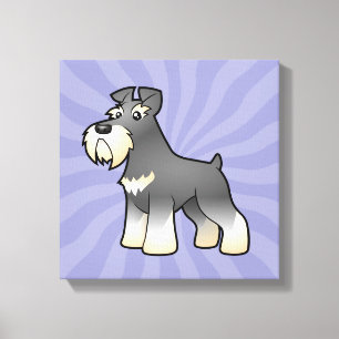 Cartoon Gigant/Standard/Miniaturschnauzer Leinwanddruck