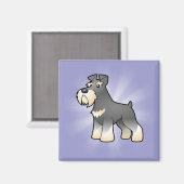 Cartoon Gigant/Standard/Miniaturschnauzer Magnet (Vorderseite/Rückseite)