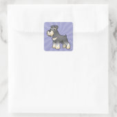 Cartoon Gigant/Standard/Miniaturschnauzer Quadratischer Aufkleber (Tasche)