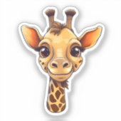 Cartoon-Giraffe Aufkleber (Vorderseite)