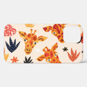 Cartoon Giraffe: BlumenSavanna Muster Case-Mate iPhone Hülle (Rückseite (Horizontal))