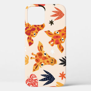 Cartoon Giraffe: BlumenSavanna Muster Case-Mate iPhone Hülle