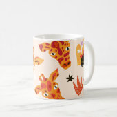 Cartoon Giraffe: BlumenSavanna Muster Kaffeetasse (VorderseiteRechts)