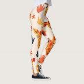 Cartoon Giraffe: BlumenSavanna Muster Leggings (Rechts)