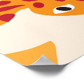 Cartoon Giraffe: BlumenSavanna Muster Poster (Ecke)