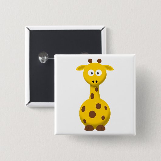 Cartoon Giraffe Button (Vorne & Hinten)