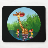 Cartoon Giraffe&Ducks (durch Teleskop) Mousepad (Vorne)