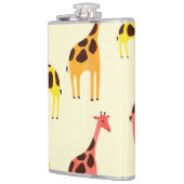 Cartoon Giraffe: Farbiges Vintages Muster. Flachmann (Links)