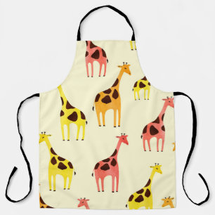 Cartoon Giraffe: Farbiges Vintages Muster. Schürze
