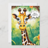 Cartoon Giraffe Geburtstagsparty Einladung (Vorderseite)