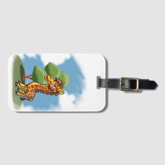 Cartoon Giraffe Gepäckanhänger (Vorderseite (Horizontal))