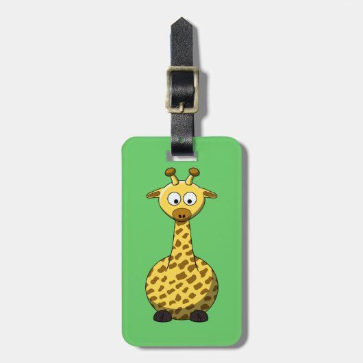 Cartoon Giraffe Gepäckmarke Gepäckanhänger (Vorderseite vertikal)