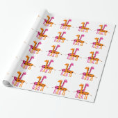 Cartoon Giraffe Geschenkpapier (Ungerollt)