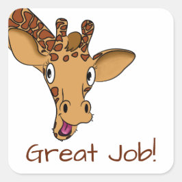 Cartoon Giraffe individuell anpassbar Quadratischer Aufkleber
