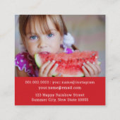 Cartoon Giraffe Kid Profil Foto Calling Card Quadratische Visitenkarte (Rückseite)