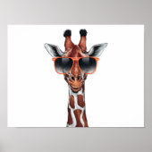 Cartoon Giraffe mit Sonnenbrille Poster (Vorne)