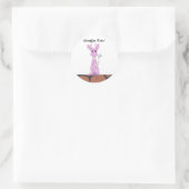 Cartoon Giraffe mit Sprichwort Runder Aufkleber (Tasche)