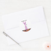 Cartoon Giraffe mit Sprichwort Runder Aufkleber (Umschlag)