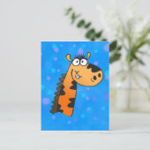 Cartoon Giraffe Postkarte (Stehend Vorderseite)