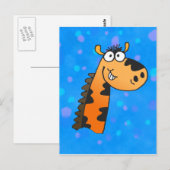 Cartoon Giraffe Postkarte (Vorne/Hinten)