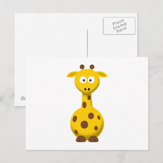 Cartoon Giraffe Postkarte (Vorne/Hinten)