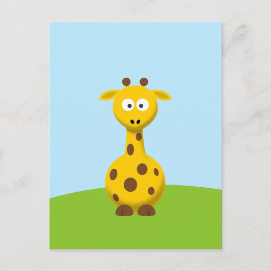 Cartoon Giraffe Postkarte (Vorderseite)