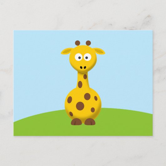 Cartoon Giraffe Postkarte (Vorderseite)