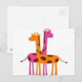 Cartoon Giraffe Postkarte (Vorne/Hinten)