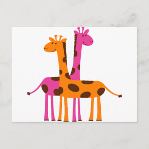 Cartoon Giraffe Postkarte