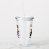 Cartoon giraffe & rhino playing basketball acryltrinkbecher (Links)