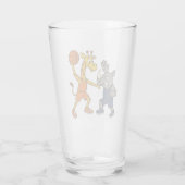 Cartoon giraffe & rhino playing basketball glas (Rückseite)