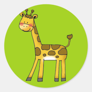 Cartoon-Giraffe Runder Aufkleber