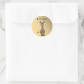 Cartoon Giraffe Runder Aufkleber (Tasche)