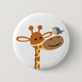 Cartoon Giraffe und Friend-Button-Abzeichen Button (Vorderseite)