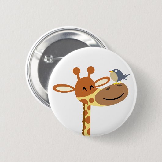 Cartoon Giraffe und Friend-Button-Abzeichen Button (Vorne & Hinten)