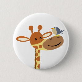 Cartoon Giraffe und Friend-Button-Abzeichen Button
