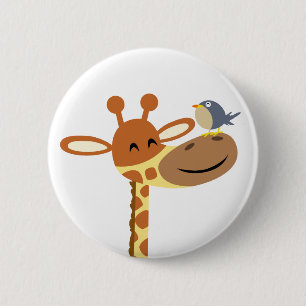 Cartoon Giraffe und Friend-Button-Abzeichen Button
