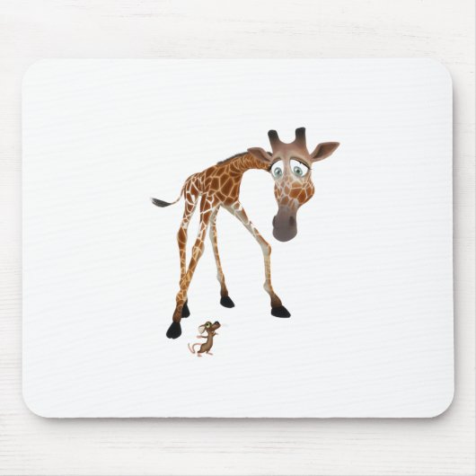 Cartoon Giraffe und Maus Mousepad (Vorne)