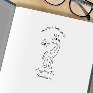 Cartoon Giraffe und Schmetterling Color Me Buchzei Gummistempel