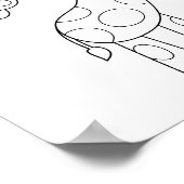 Cartoon Giraffe und Schmetterlingsfarben Poster (Ecke)