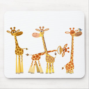 Cartoon Giraffen: Das Herdenmousepad Mousepad