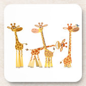 Cartoon Giraffen: Das Set Herd Untersetzer (Vorderseite)
