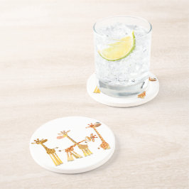 Cartoon Giraffen: Der Herd-Untersetzer Sandstein Untersetzer