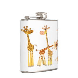 Cartoon Giraffen: Die Herd-Hip-Flasche Flachmann