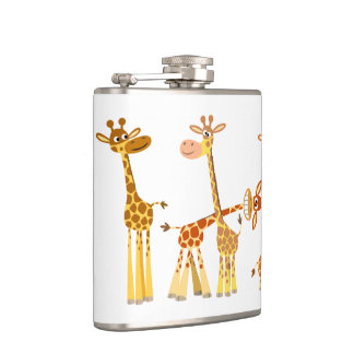 Cartoon Giraffen: Die Herd-Hip-Flasche Flachmann
